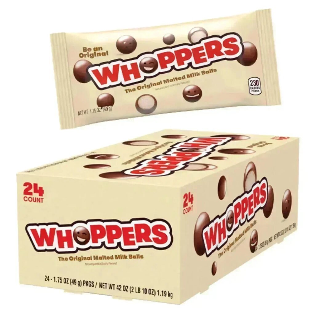 Wholesale Whoppers Malted Milk Balls Packs: 24-Piece Display