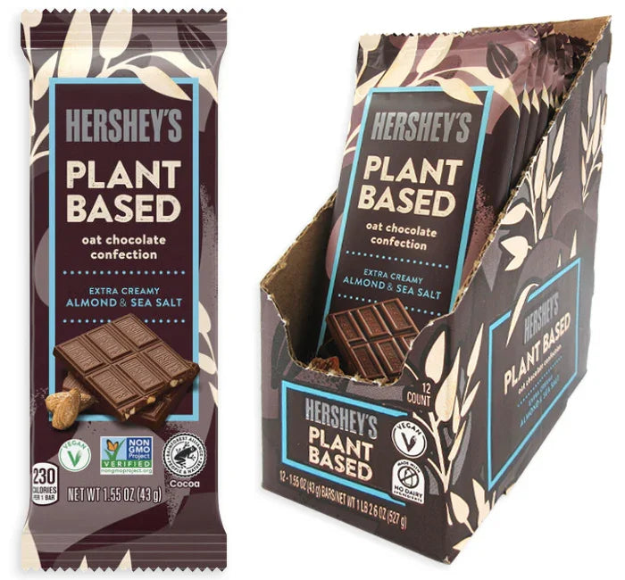 Hershey's Plant Based Oat Chocolate Candy Bars - Almond & Sea Salt: 12-Piece Box