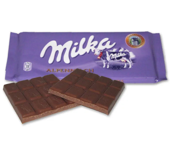 Milka Alpine Milk Chocolate Bars: 25-Piece Box