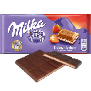 Milka Strawberry Yogurt Milk Chocolate Bars: 22-Piece Box