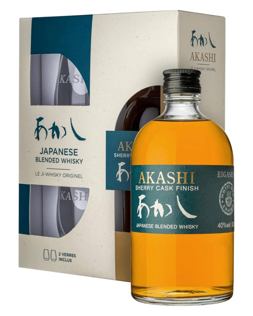 Wholesale Akashi Japanese Blended Sherry Cask Glass Gift Set 50 cl