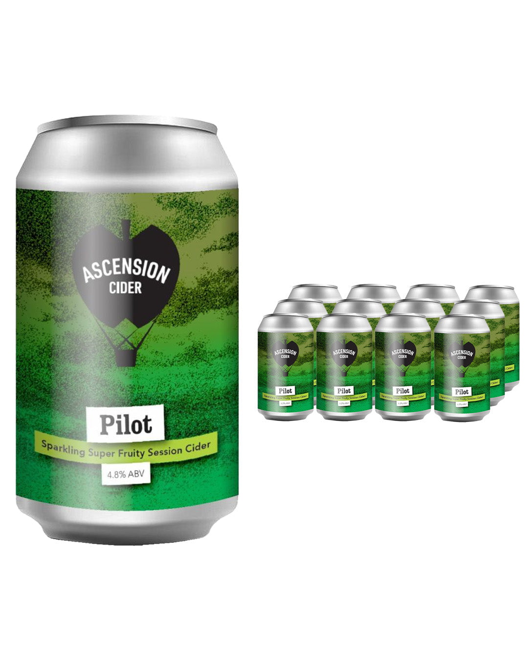 Ascension Pilot Medium Apple Cider Can Multipack, 12 x 330 ml
