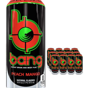 Bang Peach Mango Energy Drink Multipack, 12 x 500 ml