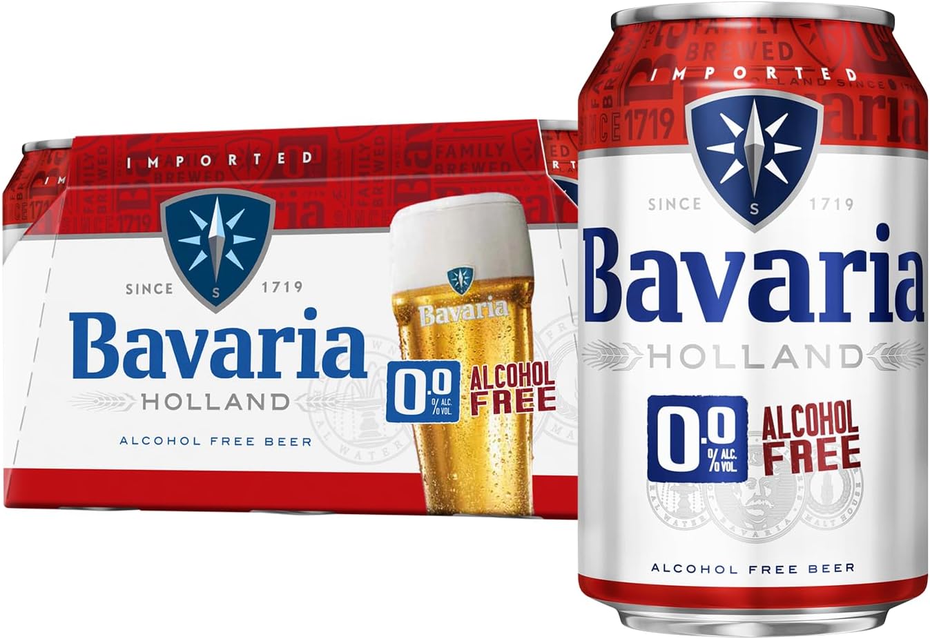 Bavaria 0.0 Percent Original Alcohol Free Beer 24 x 330 ml Cans