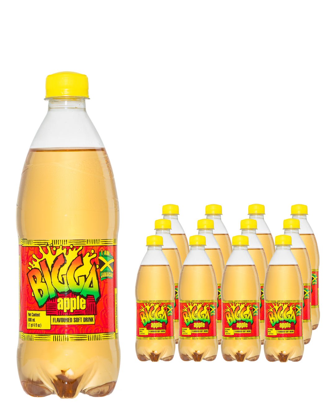 Bigga Apple Flavoured Soft Drink Multipack, 12 x 600 ml