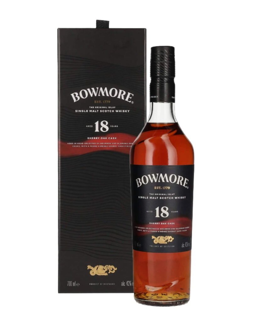 Wholesale Bowmore 18 Year Old Sherry Oak Cask Islay Single Malt Scotch Whisky 70 cl