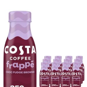 Costa Coffee Frappe Choc Fudge Brownie Plastic Bottle Iced Coffee, 12 x 250 ml