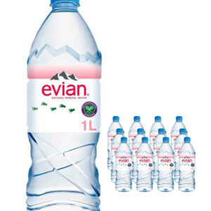 Evian Natural Spring Water Plastic Bottle Multipack, 12 x 1 L