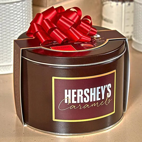 Hershey's Caramels - Milk and Dark Chocolate Caramel Candy: 2.5LB Gift Tin - Image 2