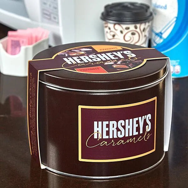 Hershey's Caramels - Milk and Dark Chocolate Caramel Candy: 2.5LB Gift Tin - Image 3