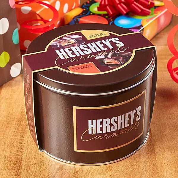 Hershey's Caramels - Milk and Dark Chocolate Caramel Candy: 2.5LB Gift Tin - Image 4