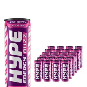 Hype Buzz Redberry Madness Energy Drink Multipack, 24 x 250 ml