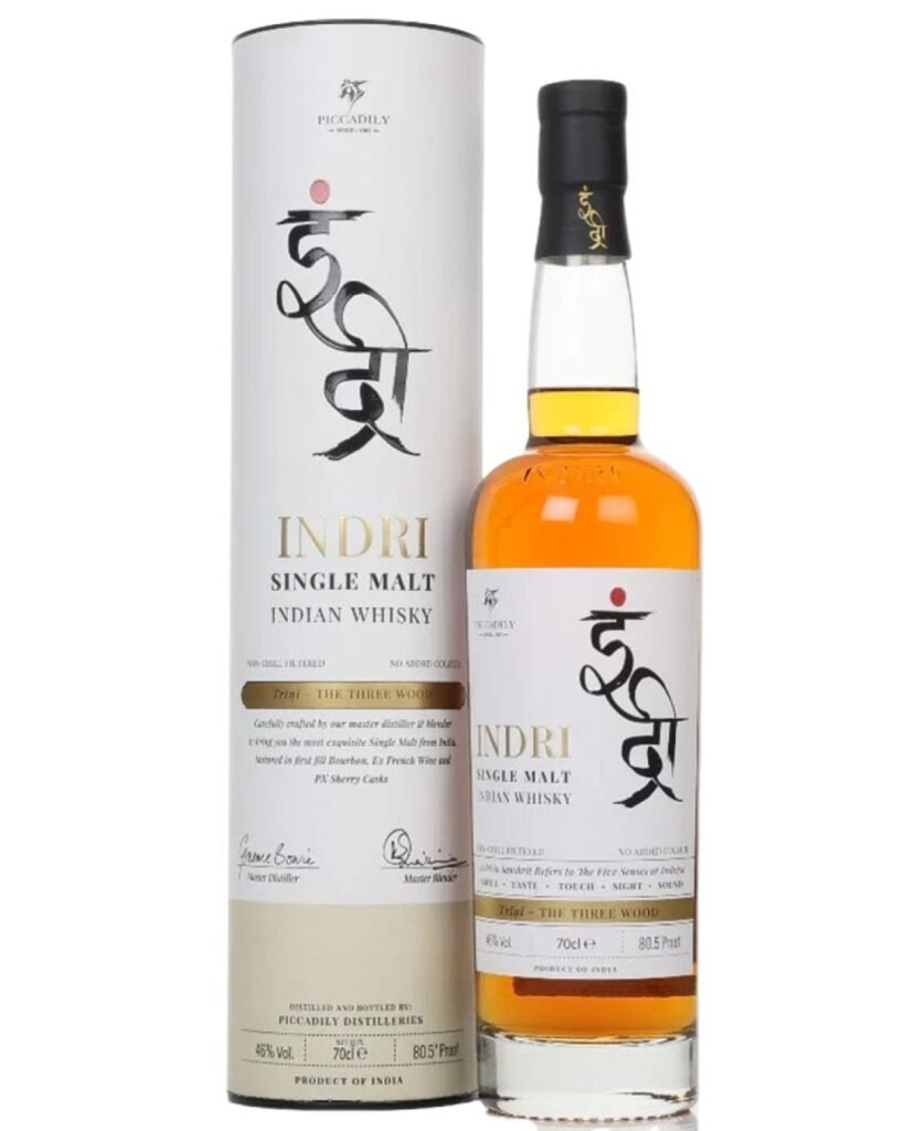 Wholesale Indri Trini The Three Wood Single Malt Indian Whisky 70 cl