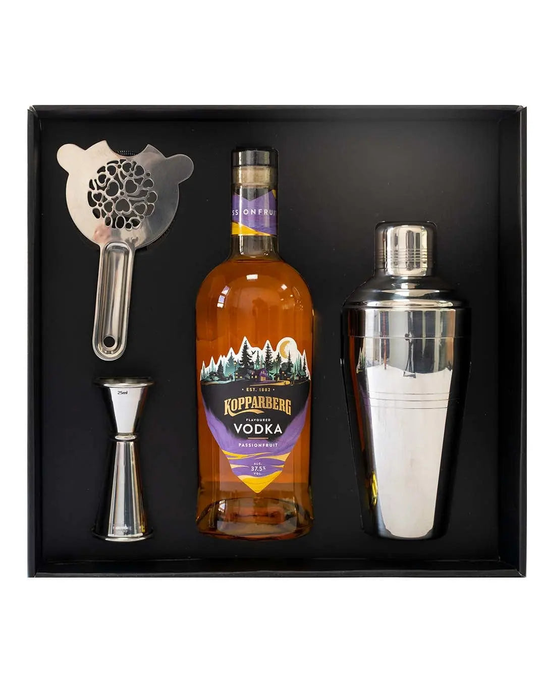 Kopparberg Passion Fruit Vodka, 70 cl & 3 Piece Cocktail Gift Box