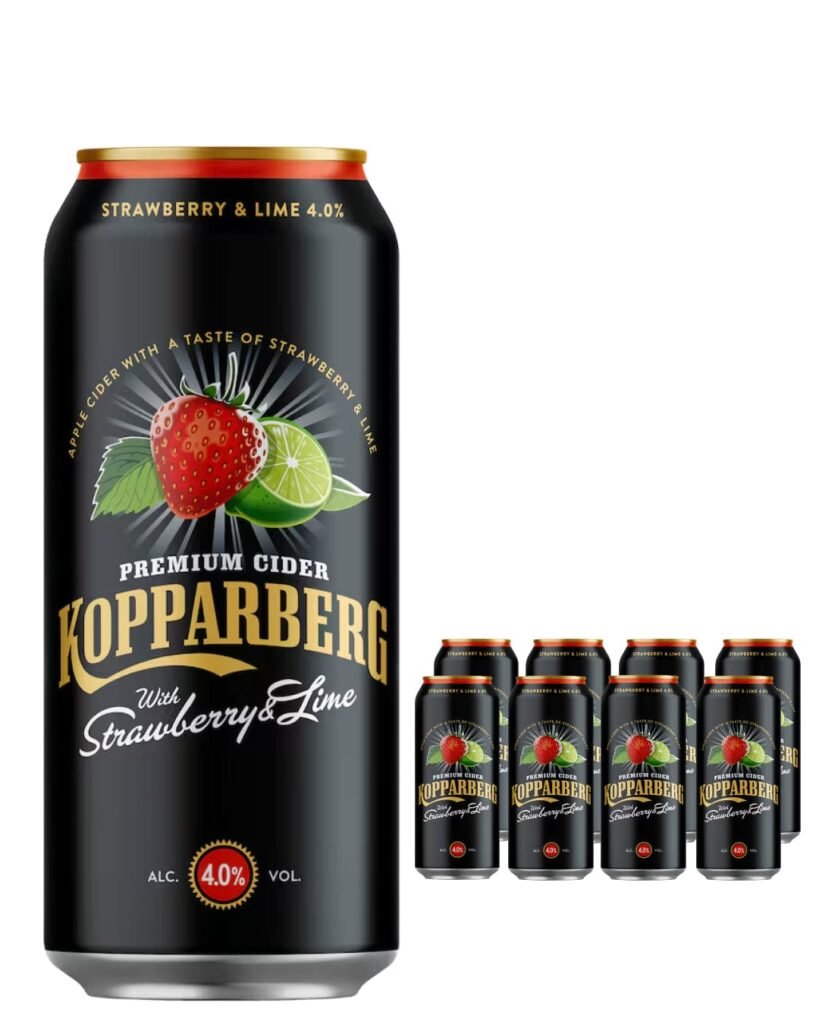 Wholesale Kopparberg Strawberry & Lime Premium Cider Can Multipack 8 x 500 ml