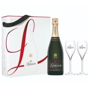 Lanson Le Black - Creation 257 Champagne with 2 Flutes Gift Box, 75 cl