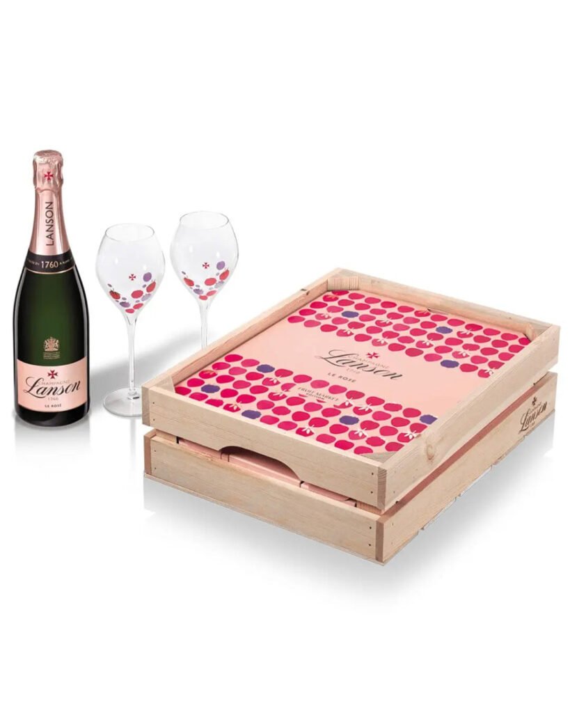 Wholesale Lanson Rosé Champagne Fruit Market Gift Set 75 cl