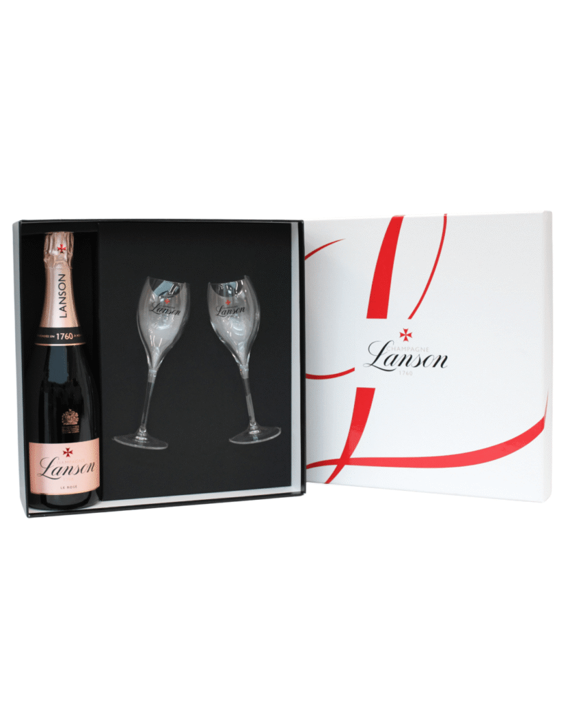 Wholesale Lanson Rosé Flute Presentation Box Champagne 75 cl