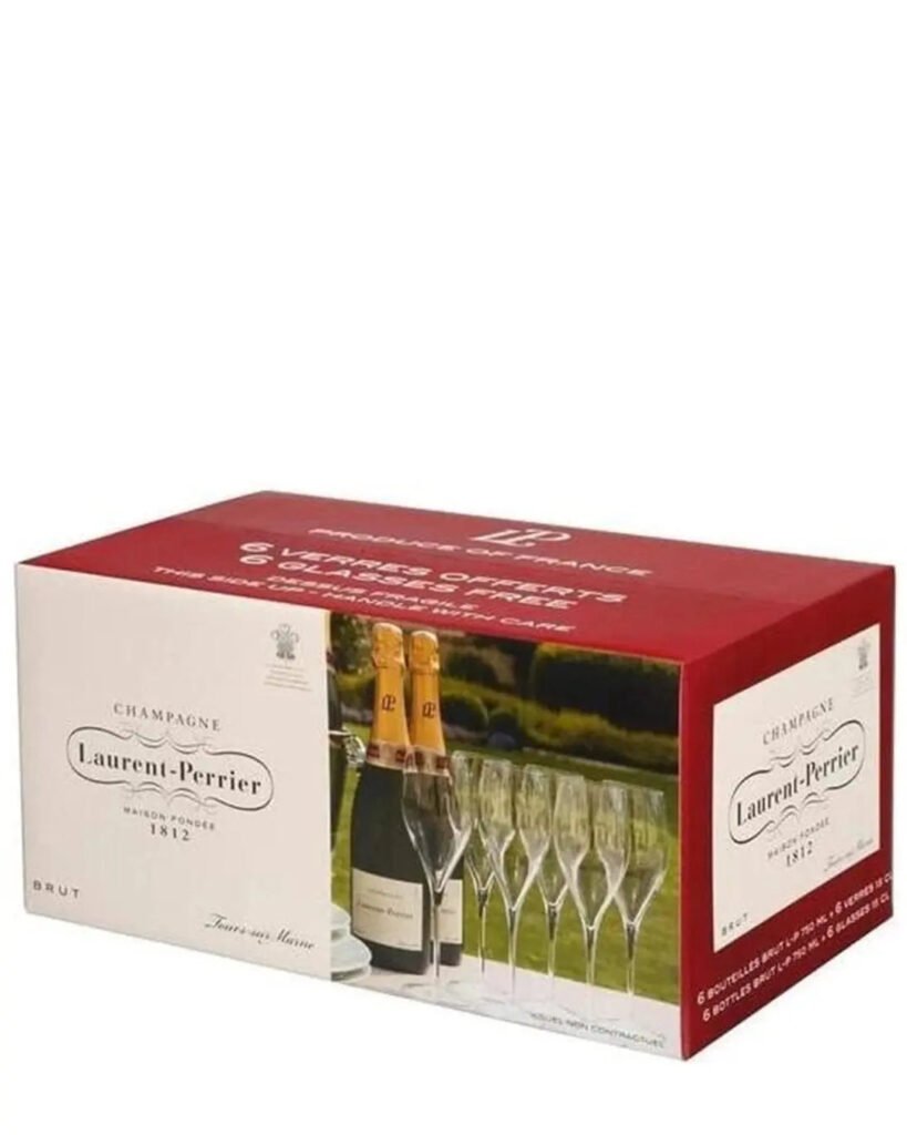 Wholesale Laurent-Perrier Brut Champagne with 6 Flutes 75 cl
