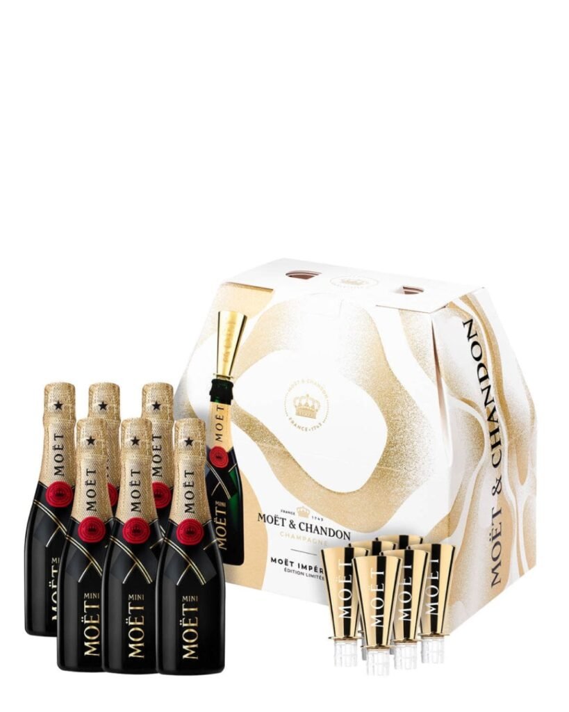 Wholesale Mini Moët & Chandon Impérial Brut Champagne with Flutes Gift Set 6 x  20 cl