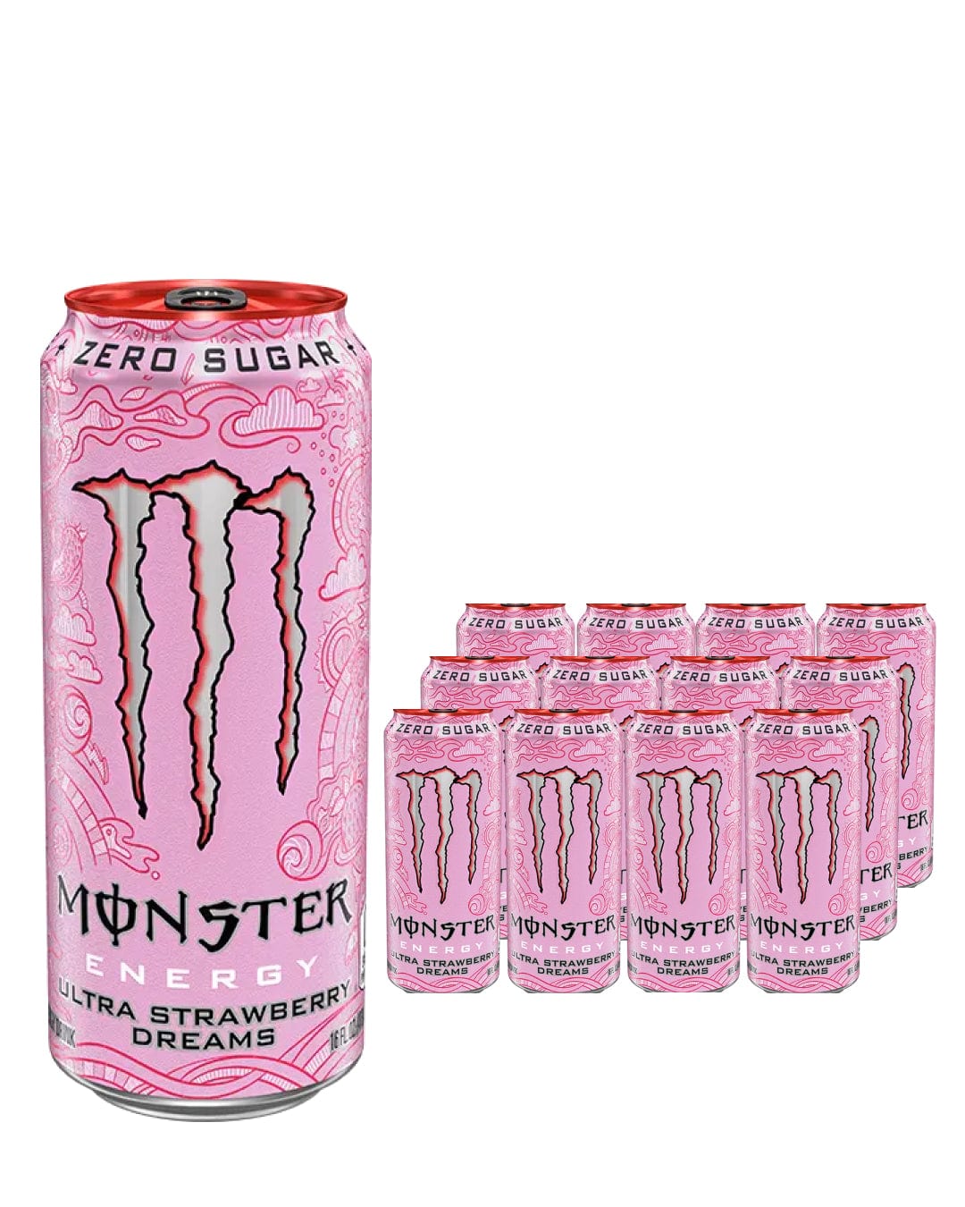Monster Ultra Strawberry Dreams Energy Drink Can Multipack, 12 x 500 ml