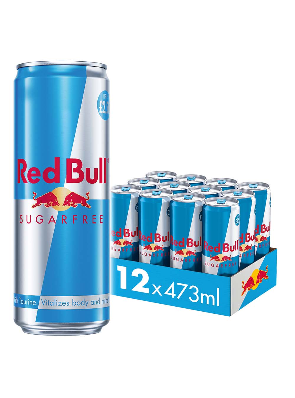 Red Bull Sugar Free Energy Drink Price Marked Multipack, 12 x 473 ml