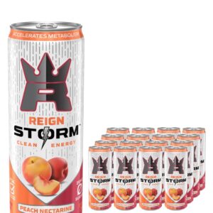 Reign Storm Peach Nectarine Clean Energy Drink Multipack, 12 x 355 ml