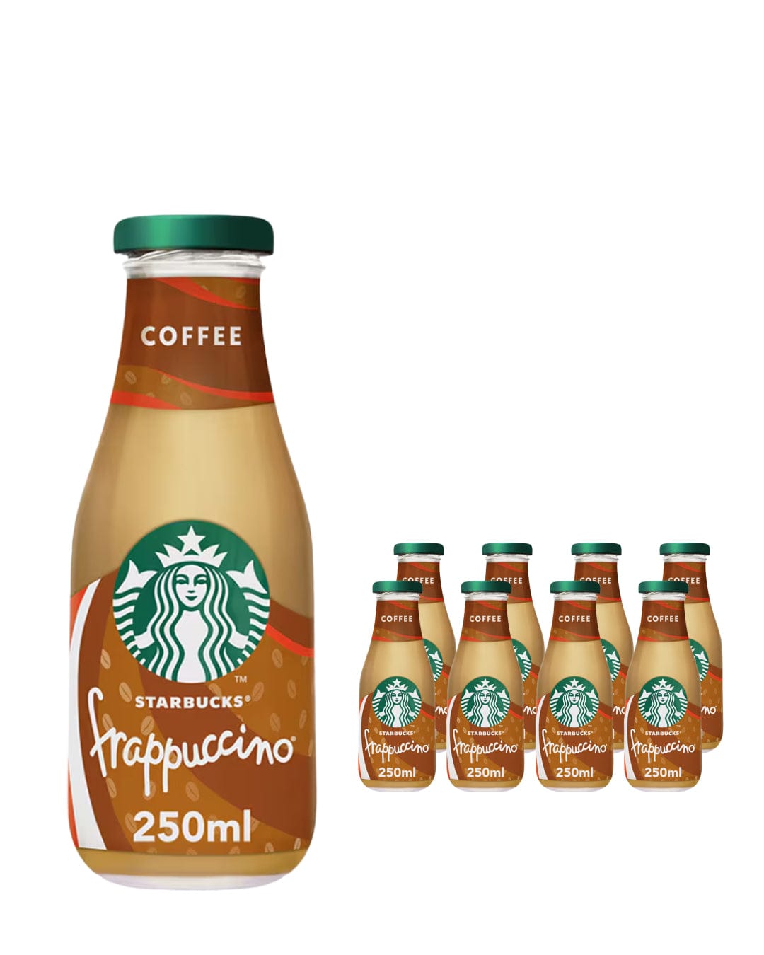 Starbucks Frappuccino Coffee Flavoured Milk Glass Bottle Iced Coffee Multipack, 8 x 250 ml