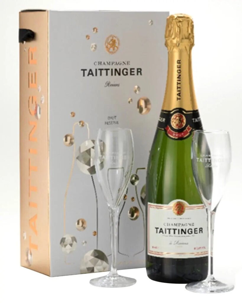 Wholesale Taittinger Brut Champagne & 2 Flutes 75 cl