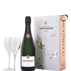 Taittinger Brut Reserve Gift Set with 2 Flutes, 75 cl