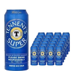 Tennent's Super Strong Lager Beer Can Multipack, 24 x 500 ml