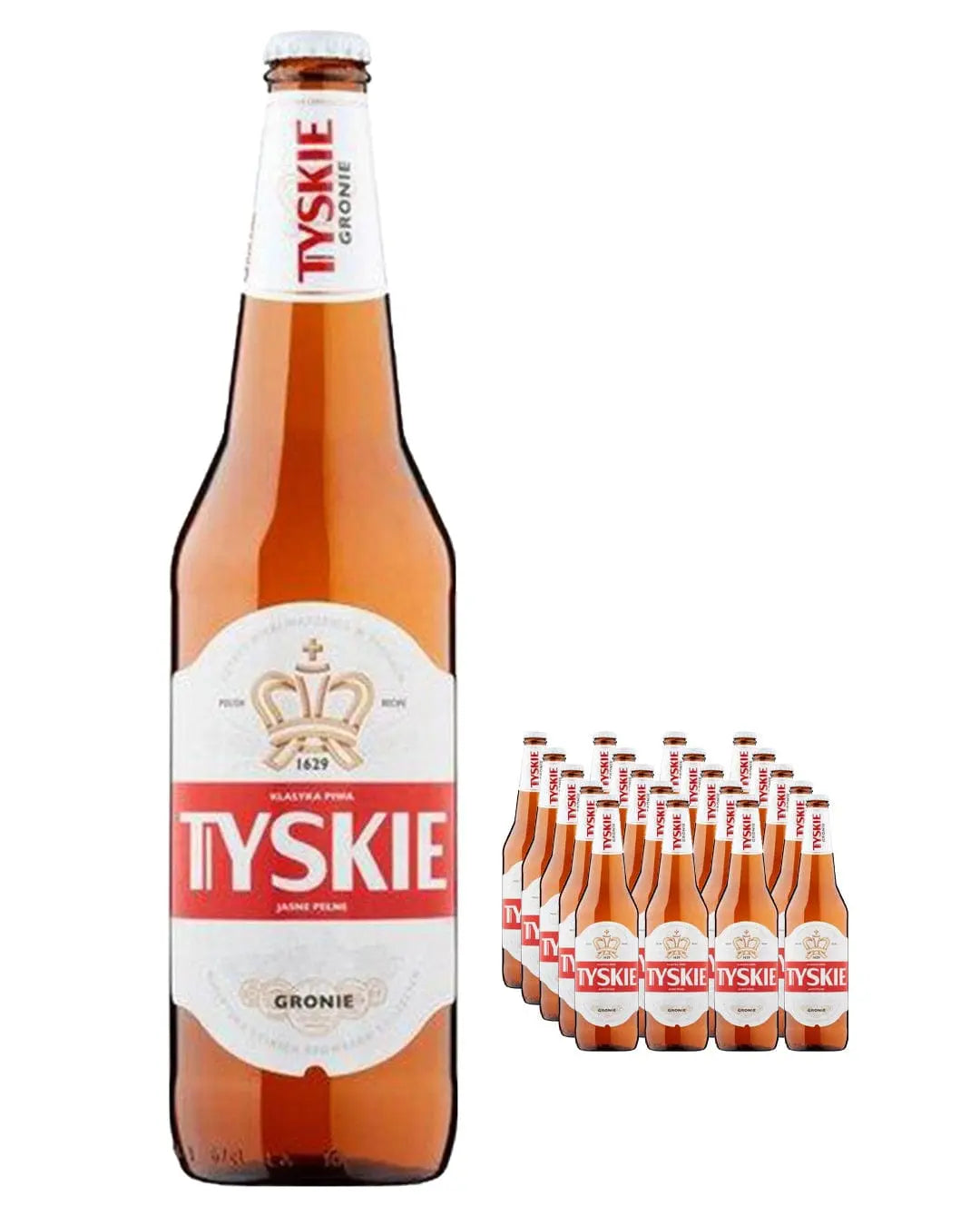 Tyskie Premium Lager Beer Bottle Multipack, 20 x 500 ml